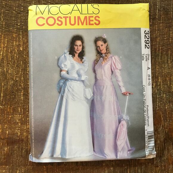 McCalls Sewing Pattern 3292 Victorian Wedding Dress Bridal Costume 6-10 UNCUT - Picture 1 of 3